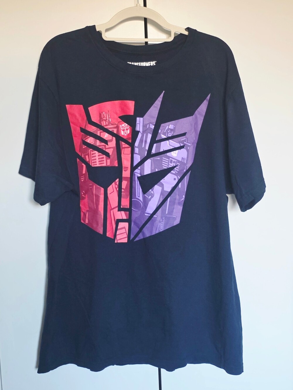 Black Graphic Transformers Split Face Tee | Size 2XL